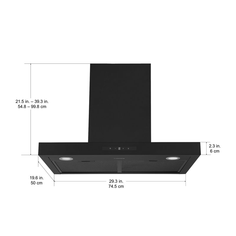 Ancona 30" Convertible WallMounted Rectangular Range Hood in Matte